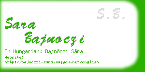 sara bajnoczi business card